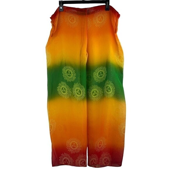 Indian tropical Fashion 2 Piece Swimsuit Coverup Top Pant Size Medium *FLAW* - Picture 10 of 16